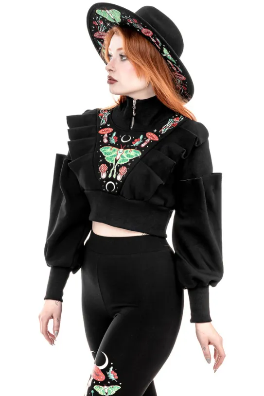 AUTUMNAL EQUINOX HAT Kapelusz z haftem ćmy-Restyle Fashion