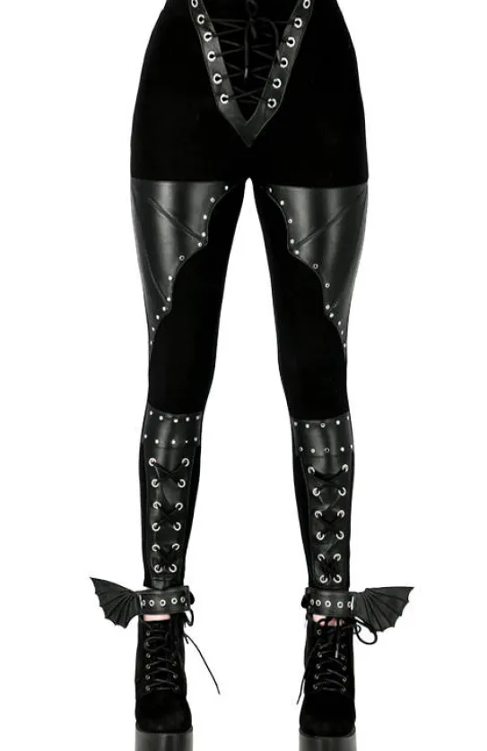 BAT LEGGINGS Bawełniane legginsy ze skrzydłami nietoperza-Restyle Hot