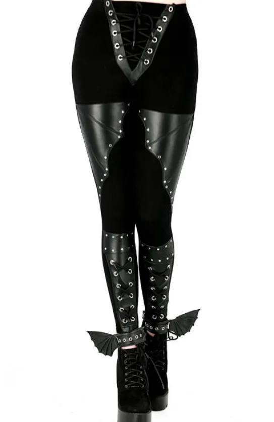 BAT LEGGINGS Bawełniane legginsy ze skrzydłami nietoperza-Restyle Hot