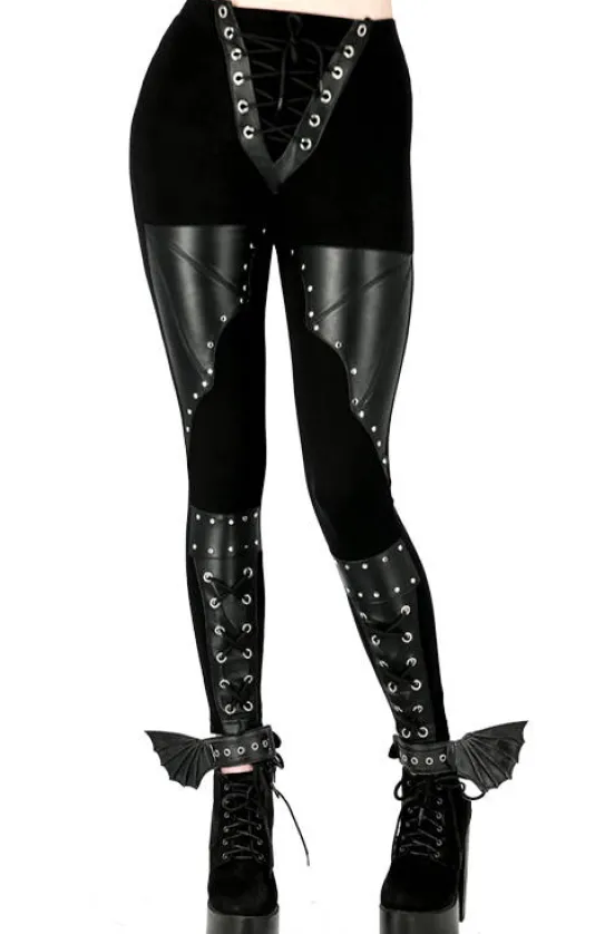 BAT LEGGINGS Bawełniane legginsy ze skrzydłami nietoperza-Restyle Hot