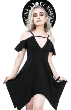 Bawełniana Sukienka MOON KEYHOLE TUNIC Czarna Tunika-Restyle New