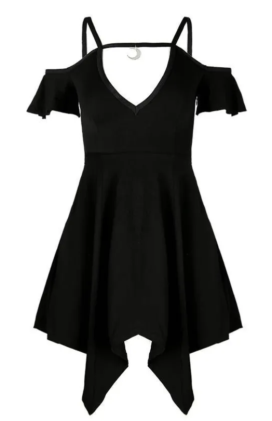 Bawełniana Sukienka MOON KEYHOLE TUNIC Czarna Tunika-Restyle New
