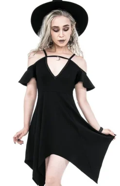 Bawełniana Sukienka MOON KEYHOLE TUNIC Czarna Tunika-Restyle New