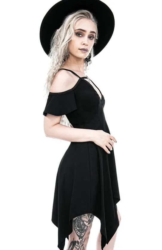 Bawełniana Sukienka MOON KEYHOLE TUNIC Czarna Tunika-Restyle New