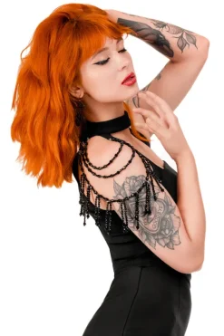 BEADED ISADORA BLOUSE Bluzka z chokerem i koralikami-Restyle Hot