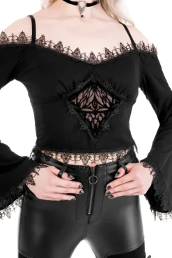 BLUZKA DELPHYNE Z OPUSZCZONYMI RAMIONAMI-Restyle Hot