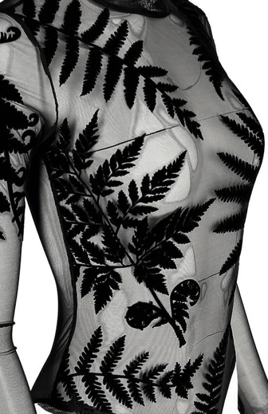 Body z siateczki paprocie FOREST FERN bodysuit-Restyle Fashion