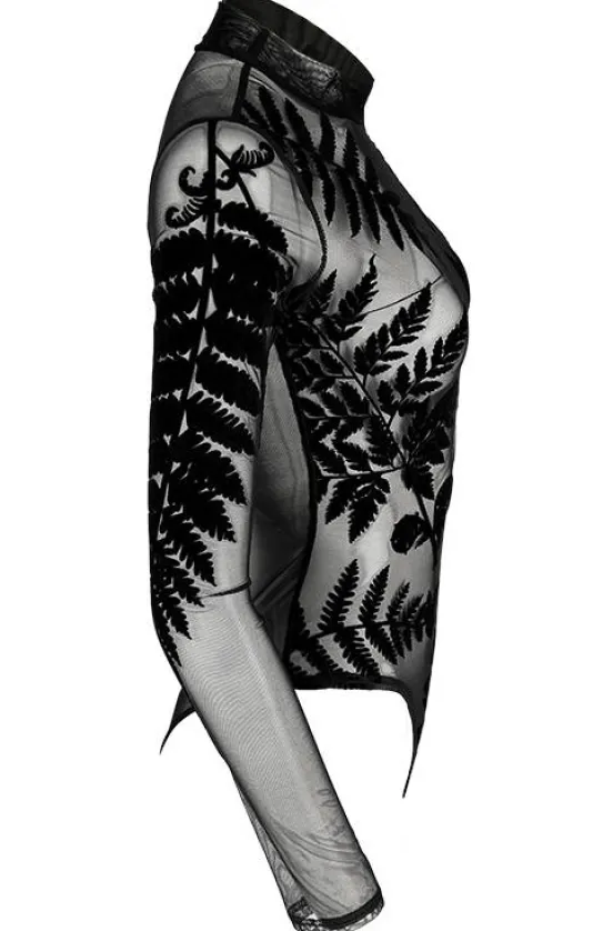 Body z siateczki paprocie FOREST FERN bodysuit-Restyle Fashion