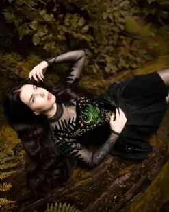Body z siateczki paprocie FOREST FERN bodysuit-Restyle Fashion