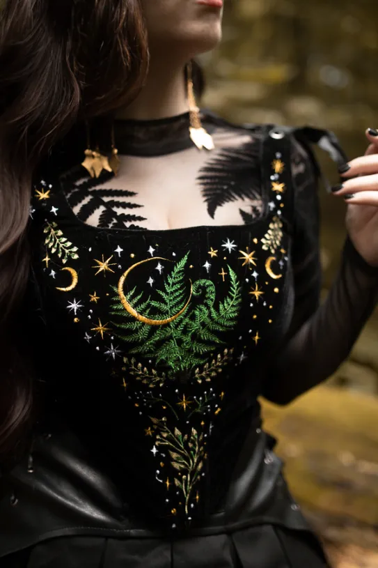 Body z siateczki paprocie FOREST FERN bodysuit-Restyle Fashion