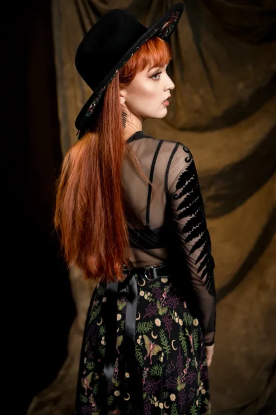 Body z siateczki paprocie FOREST FERN bodysuit-Restyle Fashion