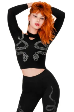 CATHEDRAL SNAKE BLOUSE Bluzka ze skrzyżowanymi paskami i odkrytymi plecami-Restyle Hot