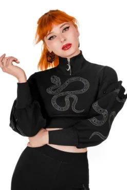 CATHEDRAL SNAKE CROPPED Krótka bluza z balonowymi rękawami-Restyle Outlet