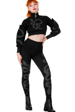 CATHEDRAL SNAKE CROPPED Krótka bluza z balonowymi rękawami-Restyle Outlet