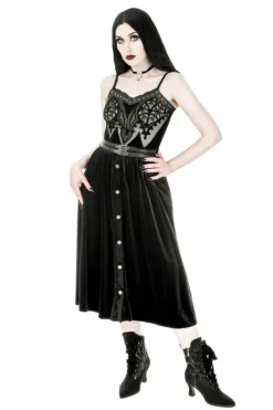 CRYPT VELVET MIDI SKIRT-Restyle Clearance