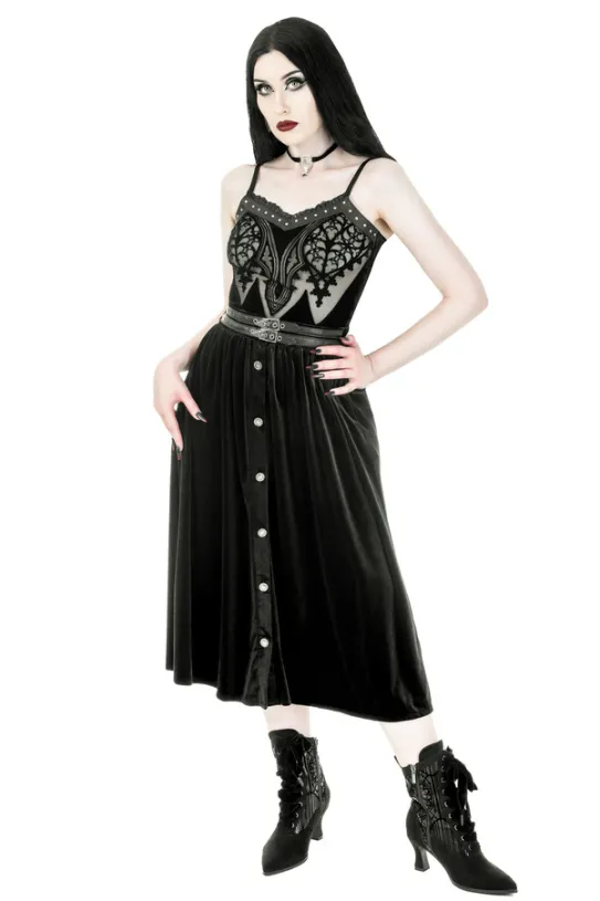 CRYPT VELVET MIDI SKIRT-Restyle Clearance