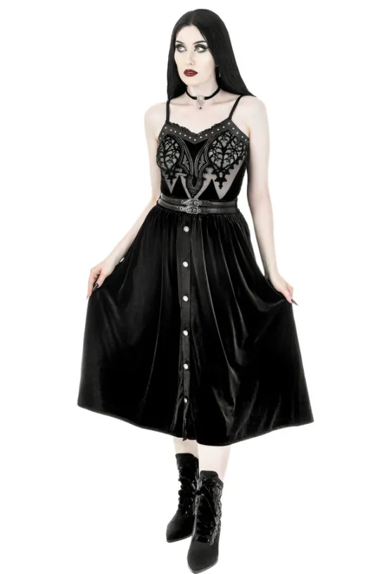 CRYPT VELVET MIDI SKIRT-Restyle Clearance