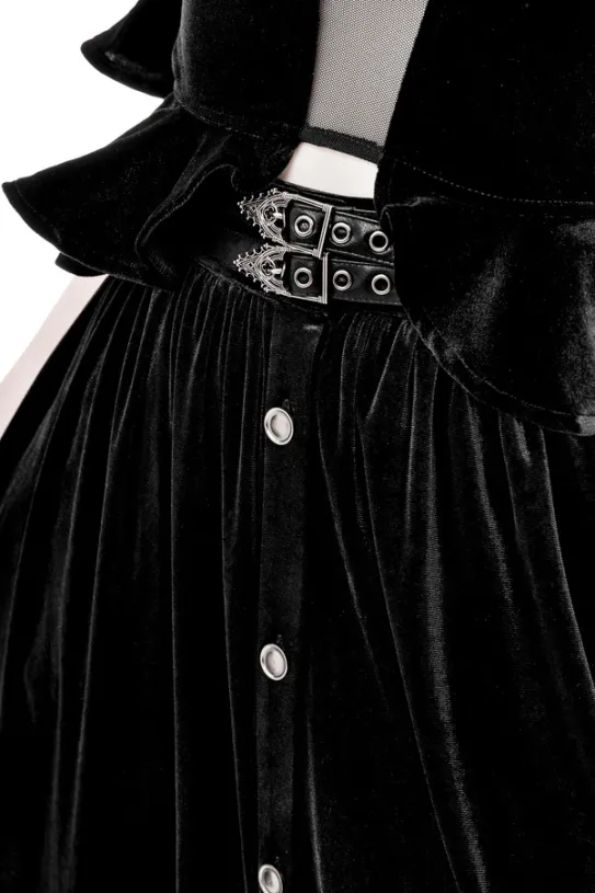 CRYPT VELVET MIDI SKIRT-Restyle Clearance