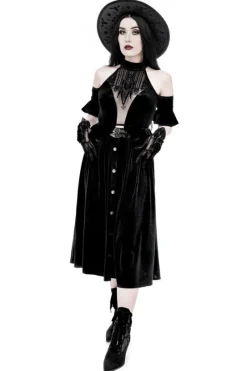 CRYPT VELVET MIDI SKIRT-Restyle Clearance
