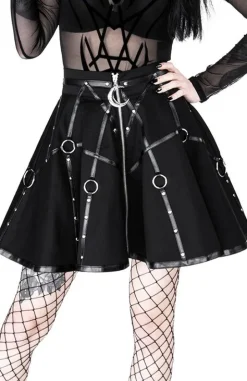 Czarna gotycka krótka spódnicaz pasami MOON MISTRESS-Restyle New