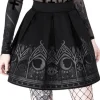 Czarna gotycka rozkloszowana spódnica "FORTUNE TELLER SKIRT"-Restyle Clearance