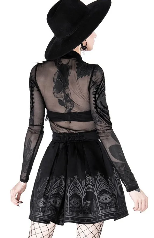 Czarna gotycka rozkloszowana spódnica "FORTUNE TELLER SKIRT"-Restyle Clearance