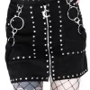 Czarna gotycka ćwiekowana spódnica "STUDDED SUEDE SKIRT"-Restyle Fashion