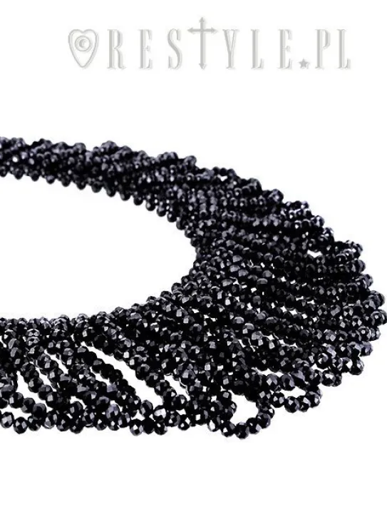 Czarna Kolia koralikowa, gotycki naszyjnik "FRANCES CHOKER"-Restyle Hot