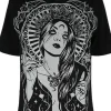 Czarna luźna koszulka z boginią GODDESS OVERSIZED-Restyle Sale