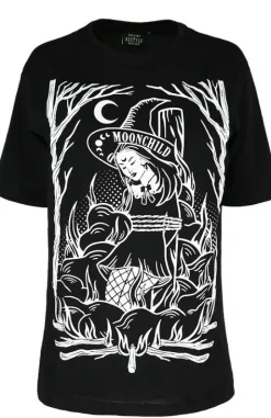 Czarna luźna koszulka z czarownicą BURN THE WITCH OVERSIZED-Restyle Discount