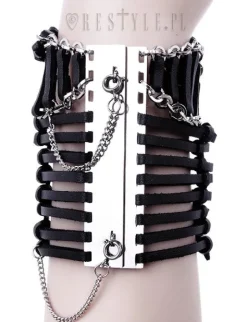 Czarna nowoczesna gotycka bransoleta z rzemieni "STRING BRACELET"-Restyle Best