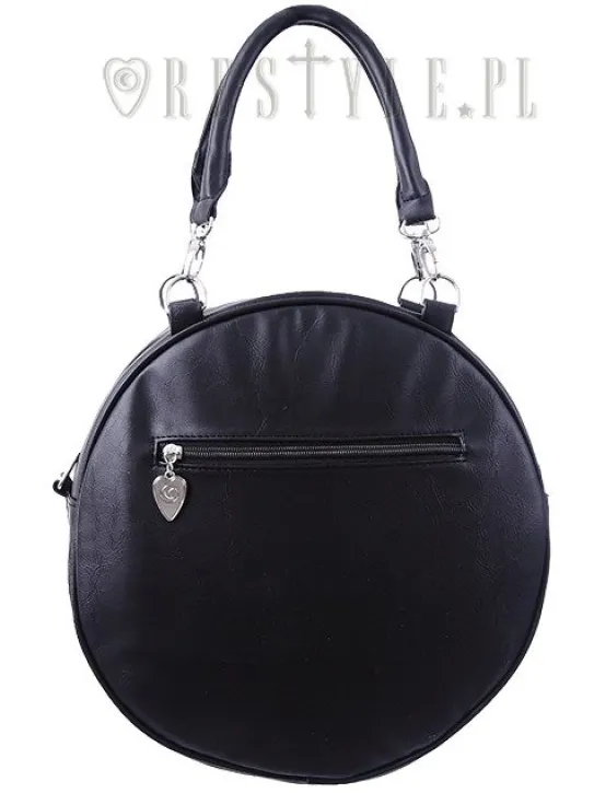 Czarna Okrągła torebka, księżyc, pełnia "LUNA ROUND BAG"-Restyle Outlet