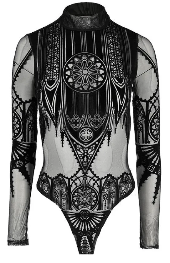 Czarne gotyckie body katedralne INVERTED CATHEDRAL-Restyle Outlet
