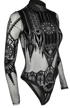 Czarne gotyckie body katedralne INVERTED CATHEDRAL-Restyle Outlet