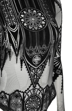 Czarne gotyckie body katedralne INVERTED CATHEDRAL-Restyle Outlet