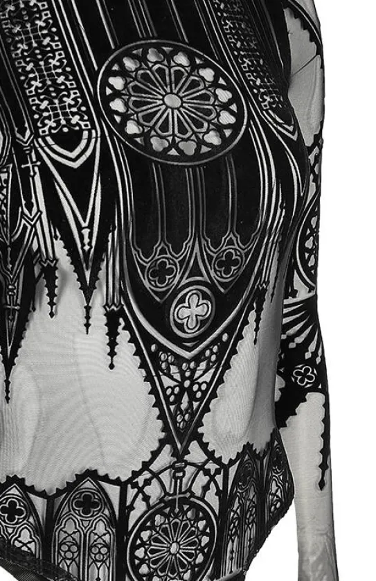 Czarne gotyckie body katedralne INVERTED CATHEDRAL-Restyle Outlet