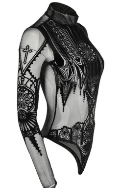 Czarne gotyckie body katedralne INVERTED CATHEDRAL-Restyle Outlet