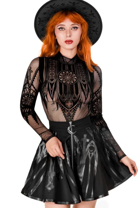 Czarne gotyckie body katedralne INVERTED CATHEDRAL-Restyle Outlet