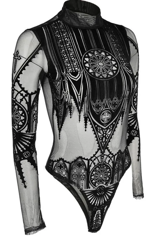 Czarne gotyckie body katedralne INVERTED CATHEDRAL-Restyle Outlet