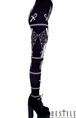 Czarne kocie legginsy, getry, sfinks, egipskie 