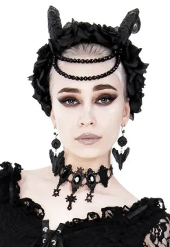 Czarne kolczyki na zamykanych biglach Black Angel Earrings-Restyle Sale