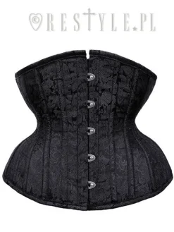 Czarny żakardowy mocno modelujący gorset "CU10 Black Brocade Underbust”-Restyle Outlet