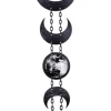 Czarny, długi naszyjnik, Fazy księżyca wisior "LUNAR BLACK NECKLACE"-Restyle Online