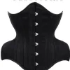 Czarny gotycki gorset mocno modelujący talię underbust WIDE HIPS MATT-Restyle Outlet