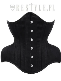Czarny gotycki gorset mocno modelujący talię underbust WIDE HIPS MATT-Restyle Outlet