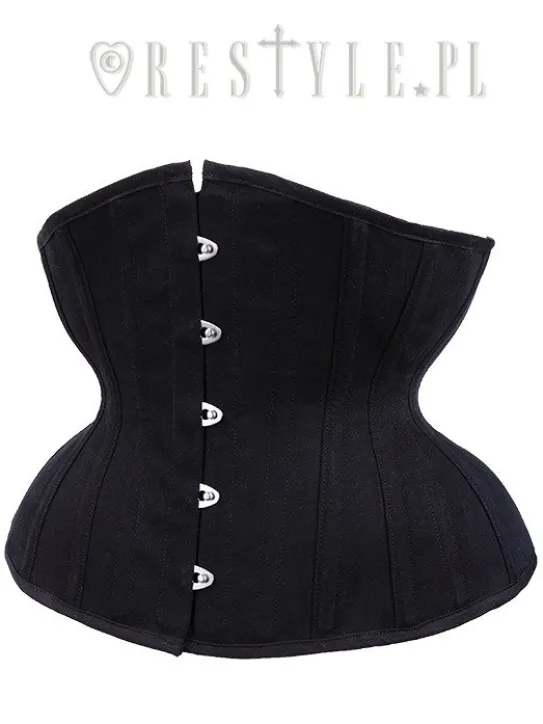Czarny klasyczny gorset mocno modelujący "CU7 Black Matte Underbust”-Restyle Discount