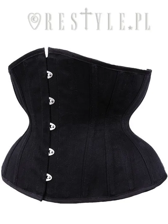Czarny klasyczny gorset mocno modelujący "CU7 Black Matte Underbust”-Restyle Discount