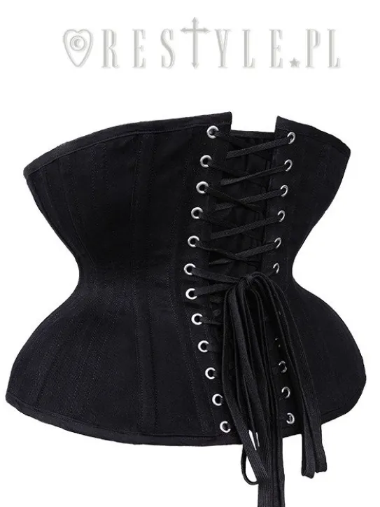 Czarny klasyczny gorset mocno modelujący "CU7 Black Matte Underbust”-Restyle Discount