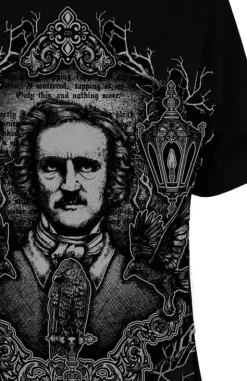 Czarny luźny tshirt EDGAR POE OVERSIZED-Restyle Sale