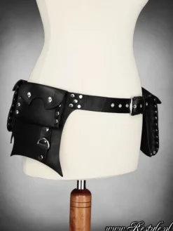 Czarny pasek z kieszeniami swing hooksy "POCKET BELT-BLACK"-Restyle Hot
